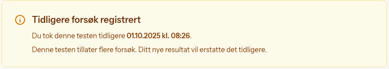 Test flere forsøk